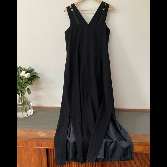 NWOT! Vintage black button down linen dress size 10 - Picture 2 of 9